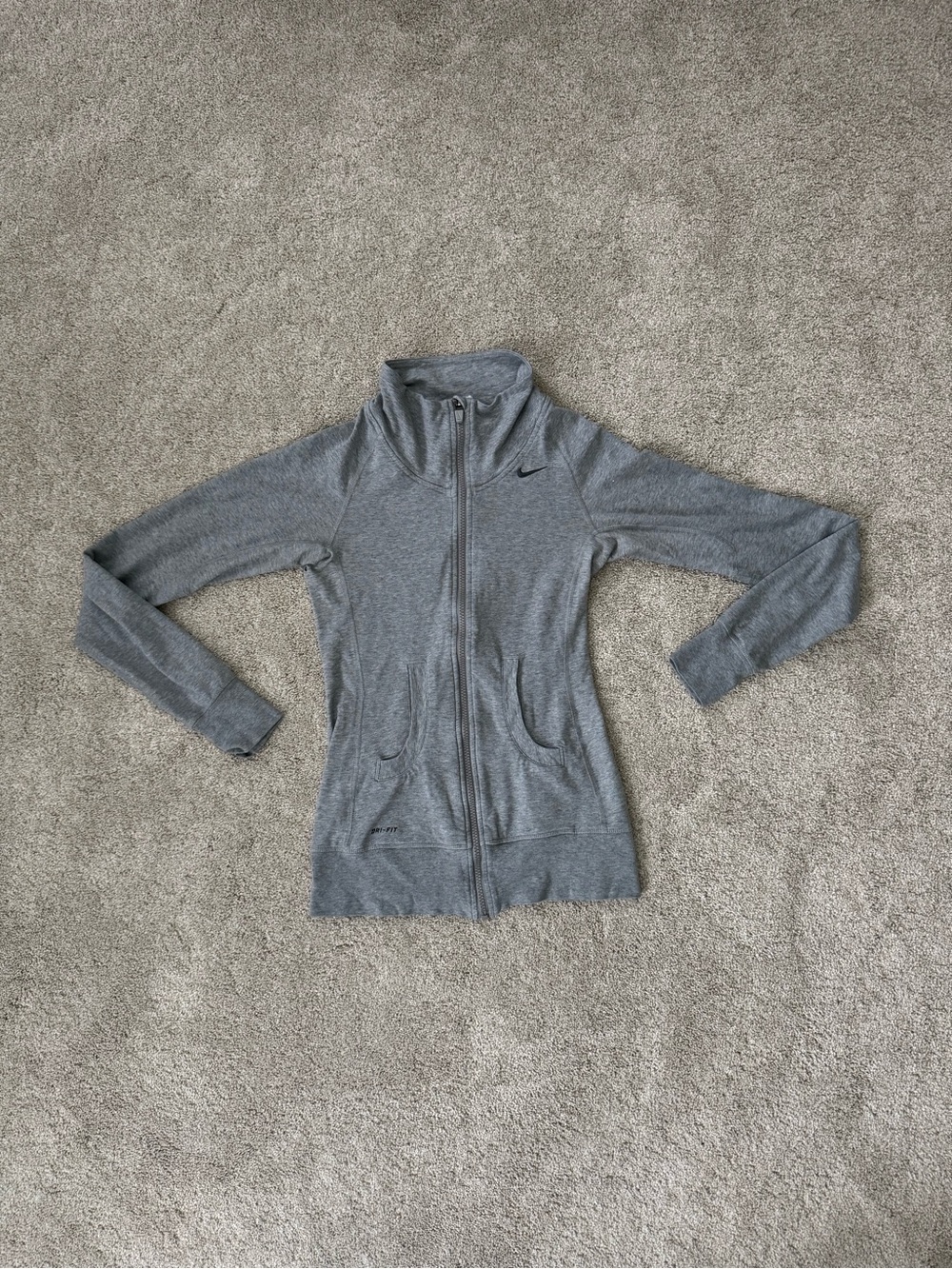 Nike Dri-Fit Athletic Gray Zip-up Lightweight jacket